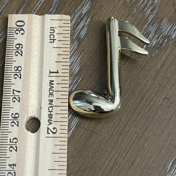 Vintage Gold Tone Musical Note Brooch Pin Treble Clef Music Lover Jewelry Gift - Picture 3 of 4